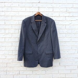 Burberry London Navy Wool Pinstripe Sport Coat Blazer Jacket